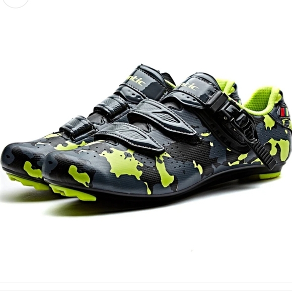 New! Santic Davee cycling bike road shoes camo green black exercise Activewear - Picture 9 of 14